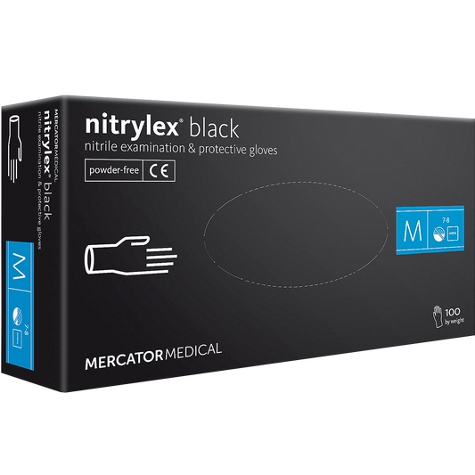 Nitrilinės pirštinės MERCATOR MEDICAL NITRYLEX BLACK (100 vienetų)