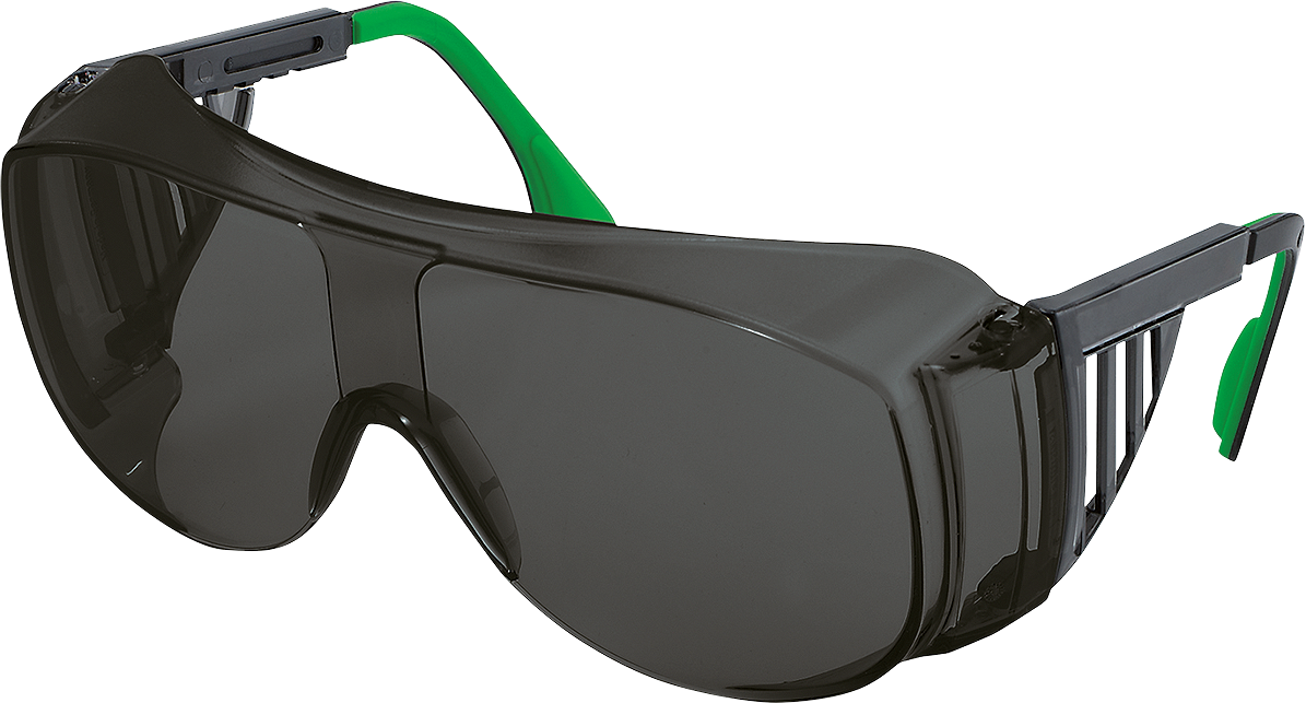 Suvirinimo akiniai su tamsintu stiklu UVEX WELD BZ5, profesionali akių apsauga su 5 lygio filtru