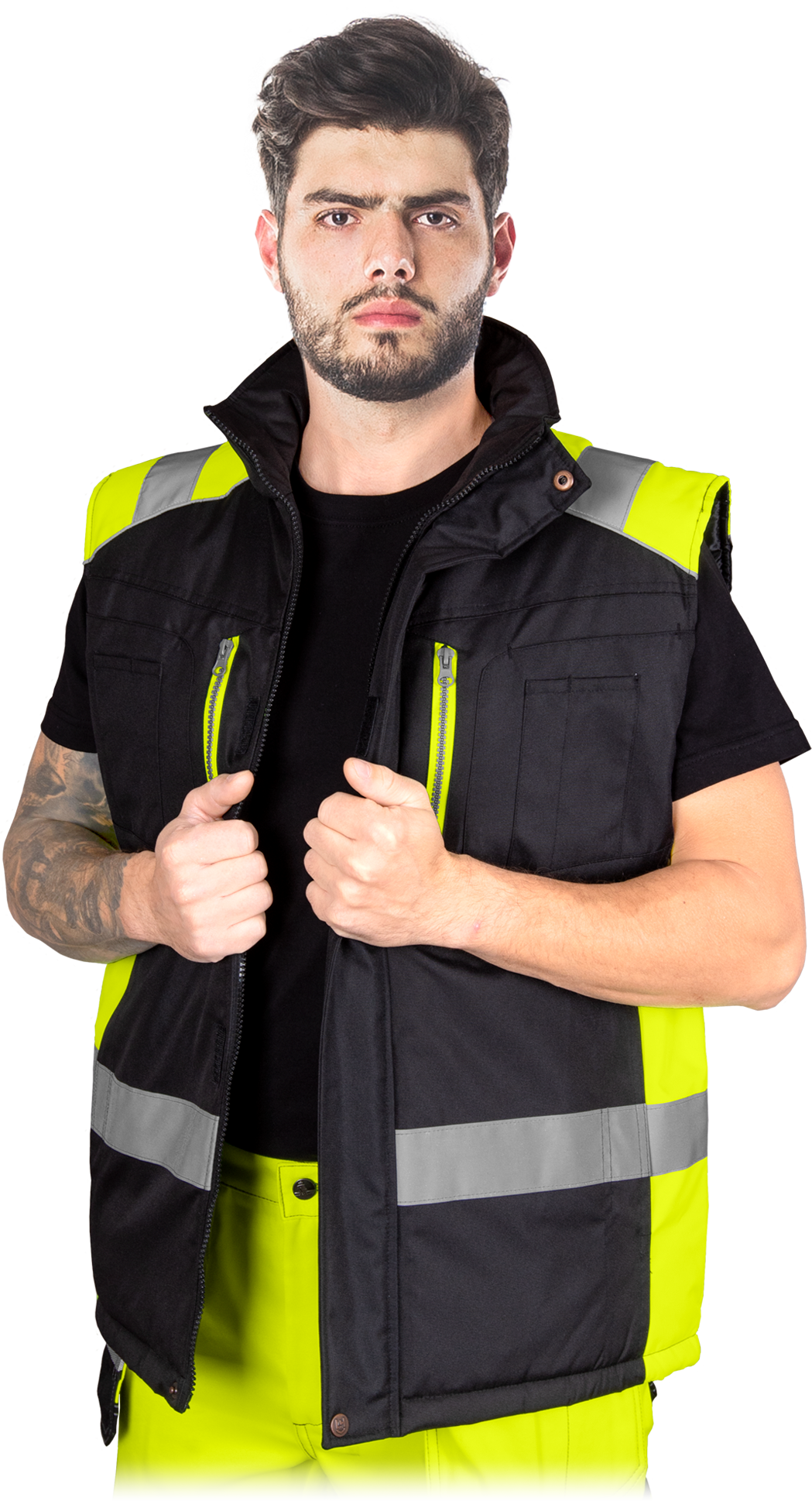 Neperšlampanti šilta liemenė darbui ASKER YELLOW, geltonos spalvos