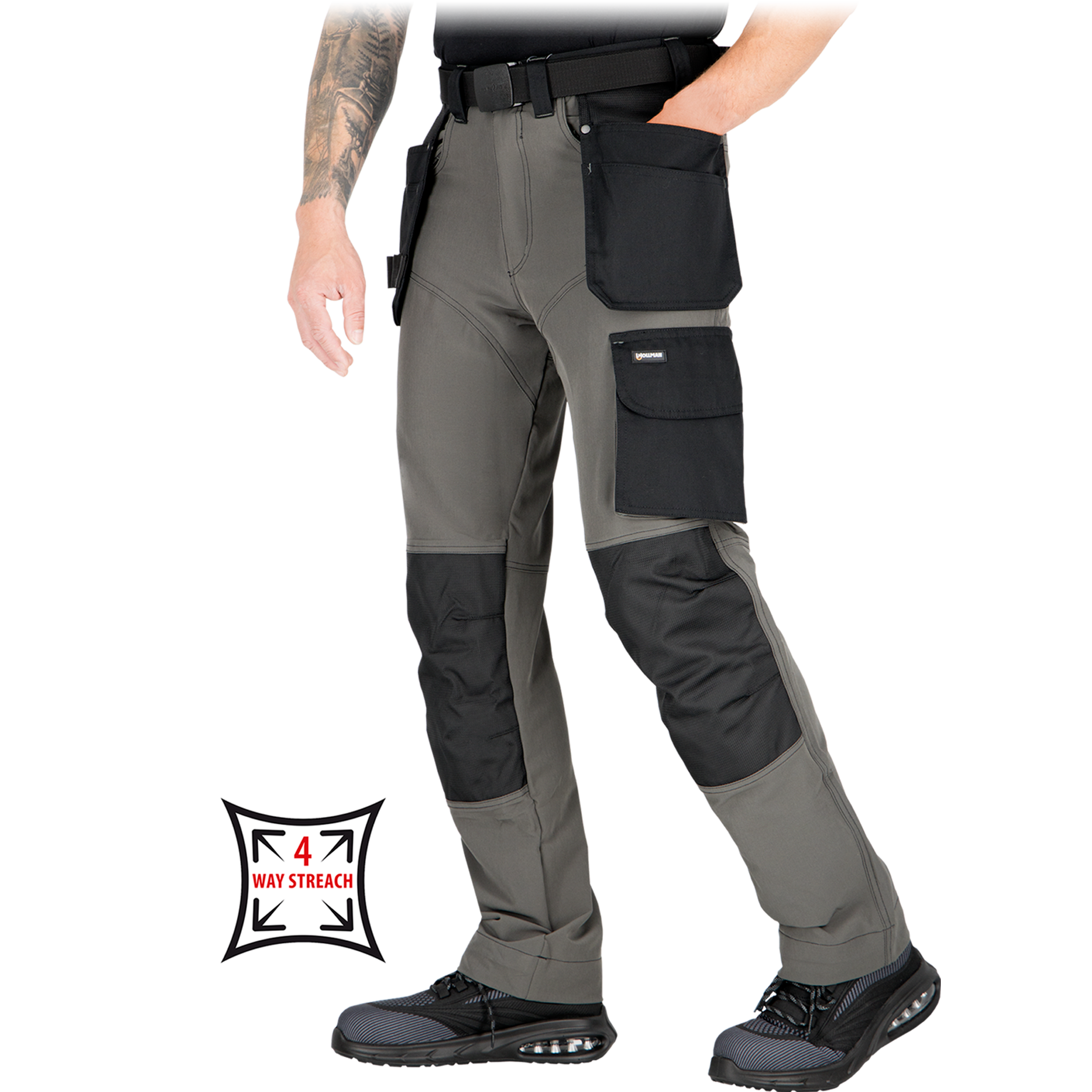 Šios apsauginės vyriškos kelnės yra patogios ir funkcionalios, skirtos įvairių profesijų atstovams.  Pagrindinės savybės:  Medžiaga: Pagrindinė medžiaga – 4 krypčių tamprus audinys, sudarytas iš 90% poliesterio ir 10% elastano, 240 g/m² tankio.