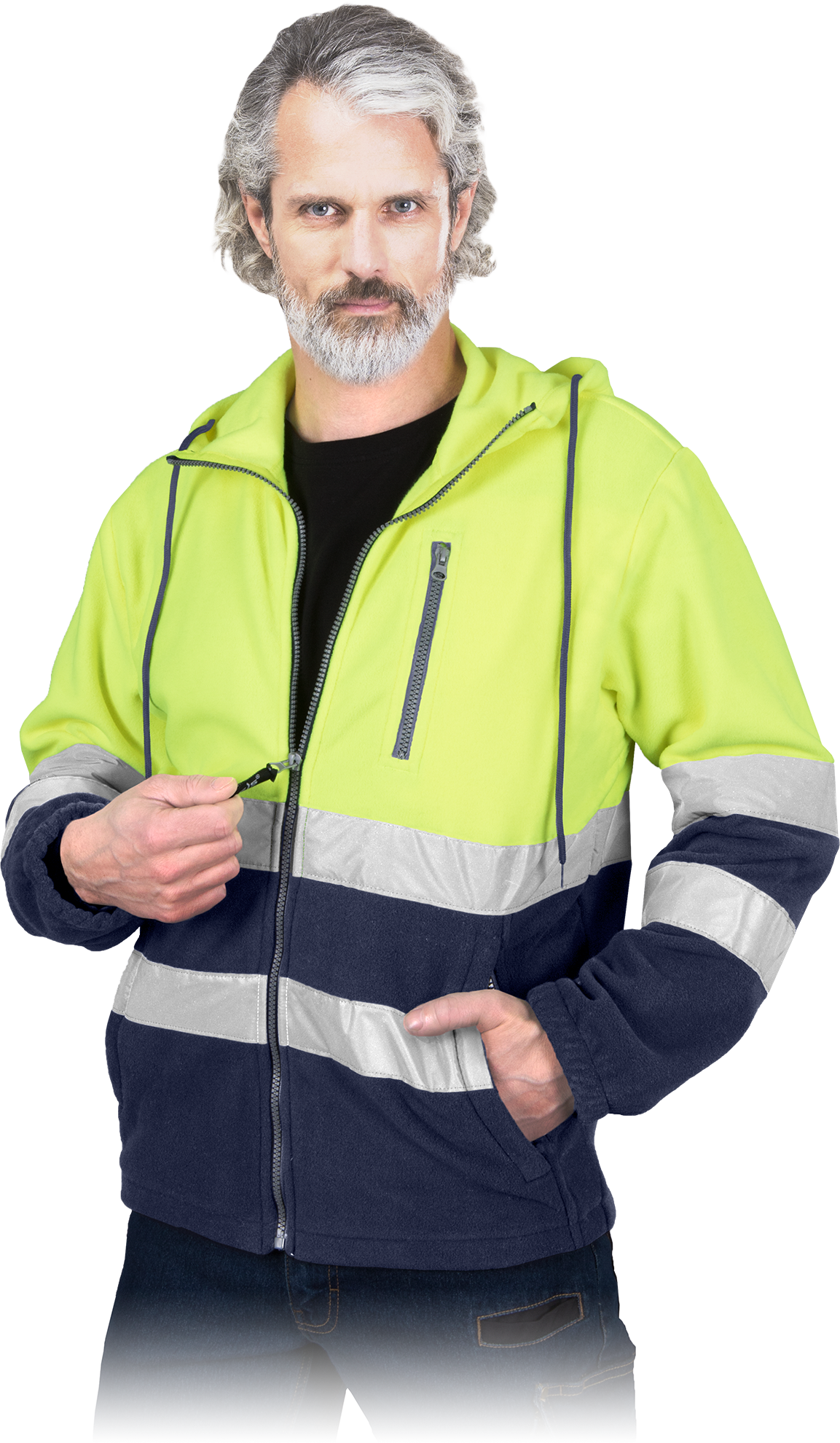 Signalinis džemperis su kapišonu POLAR STRIP (įvairių spalvų)