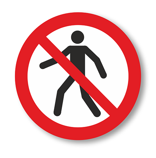 Ženklas „Draudžiama eiti", PVC plėvelė, 300 mm