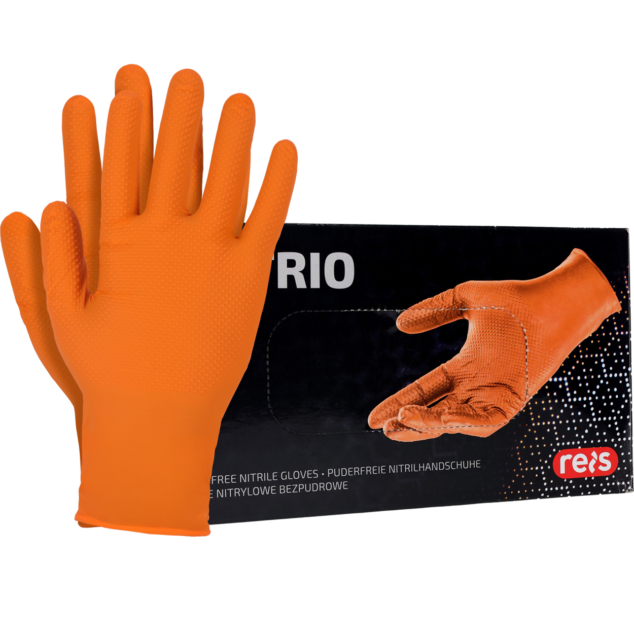 Nitrilinės pirštinės NITRIO GRIFF (50 vienetų), be pudros, Oranžinės spalvos