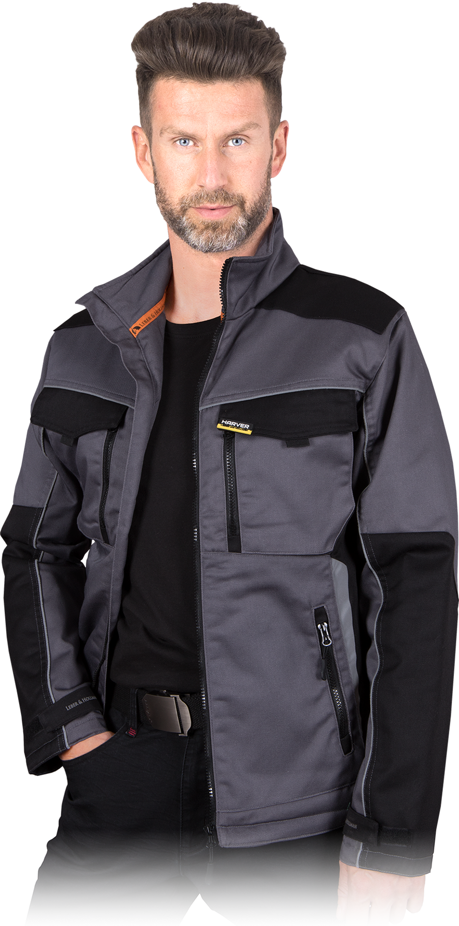 Patogus darbo švarkas HARVER, su pamušalu, pilkos spalvos