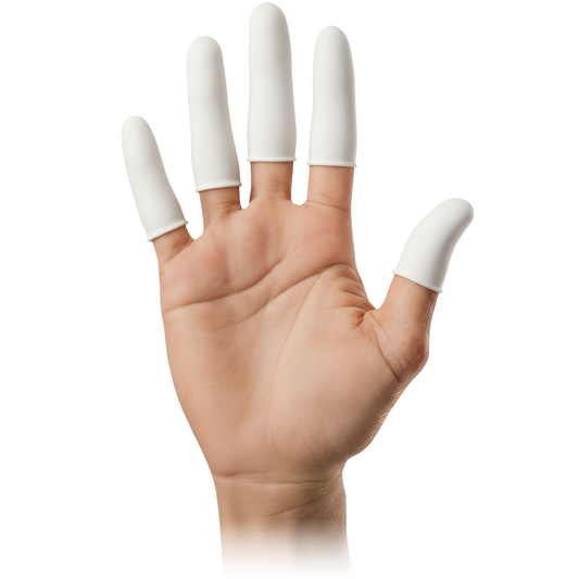 Lateksiniai pirštų antgaliai FINGER, grožio salonams, juvelyrams, darbui dirbtuvėse (100 vnt.)