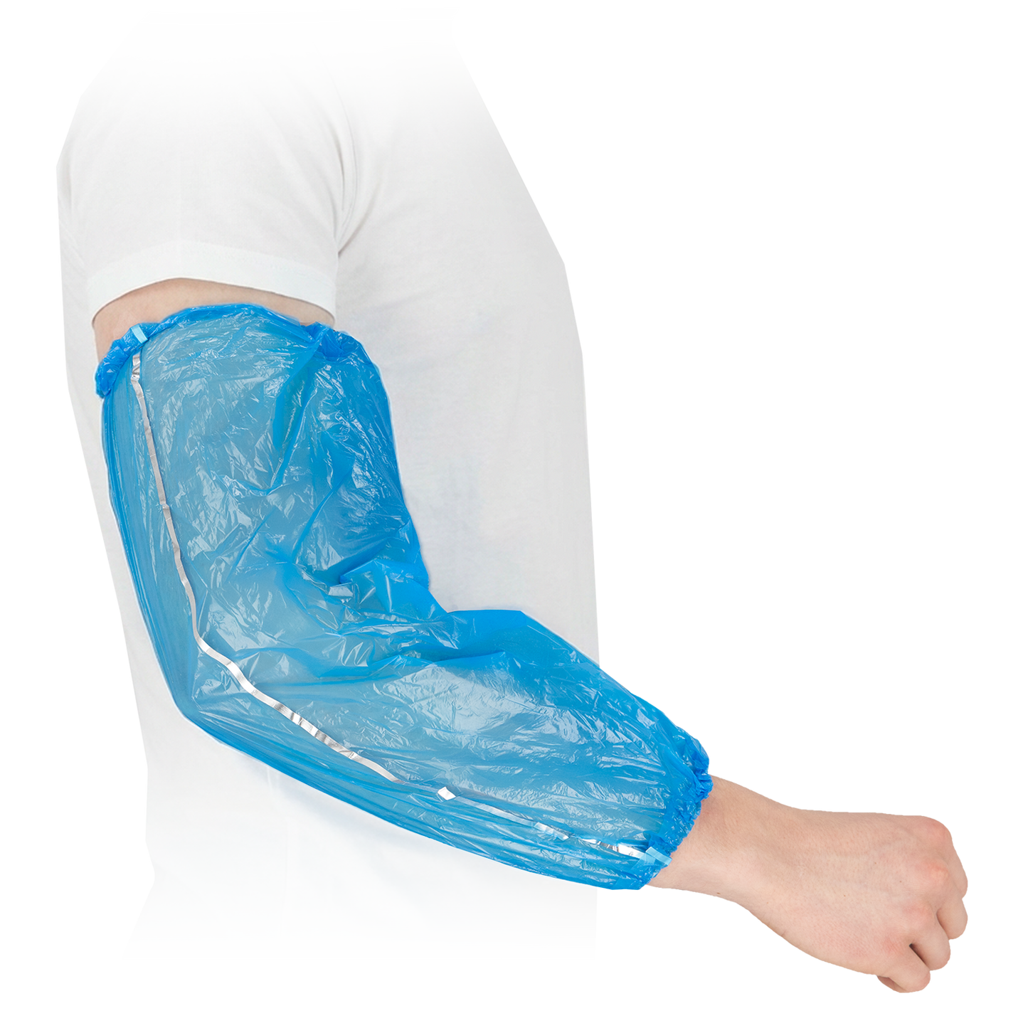 Aptinkamos vienkartinės rankovės maisto pramonei DETECT (su metaline juostele)