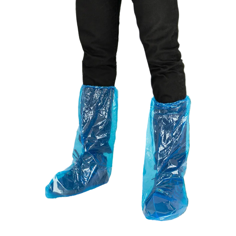 Vienkartiniai batų apsauginiai antbačiai (polietileniniai) FOL LONG (50 vienetų), 40 x 50 cm