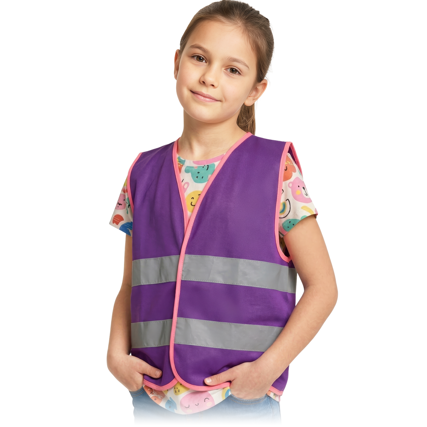 Vaikiška signalinė liemenė ZOO, violetinės spalvos