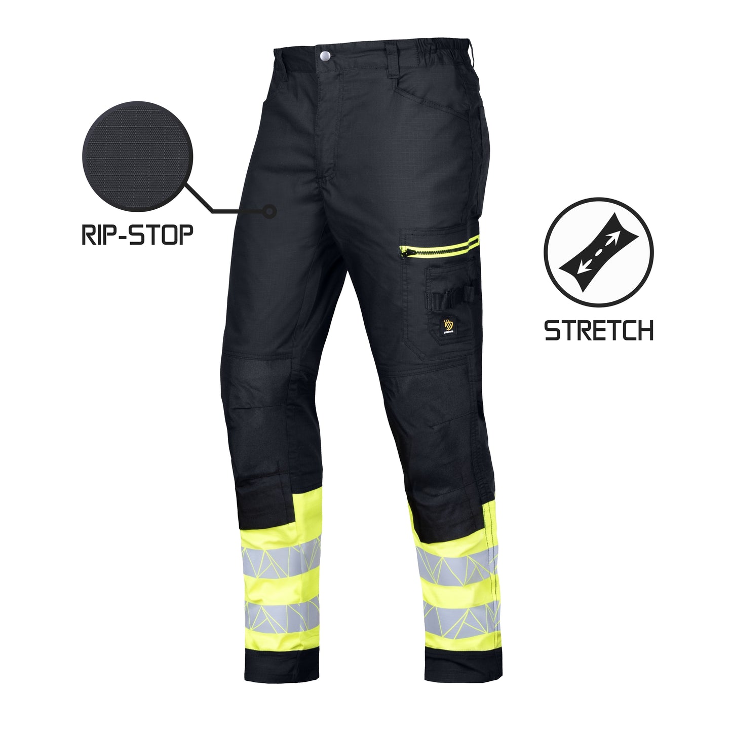 Elastingos darbo kelnės MEGAWORK BLUE, iš elastingo RIP-STOP audinio, ruda spalva