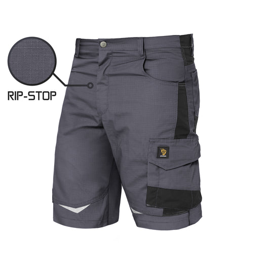 Darbo šortai HELICON iš RIP-STOP audinio su OXFORD sutvirtinimais, pilkos spalvos