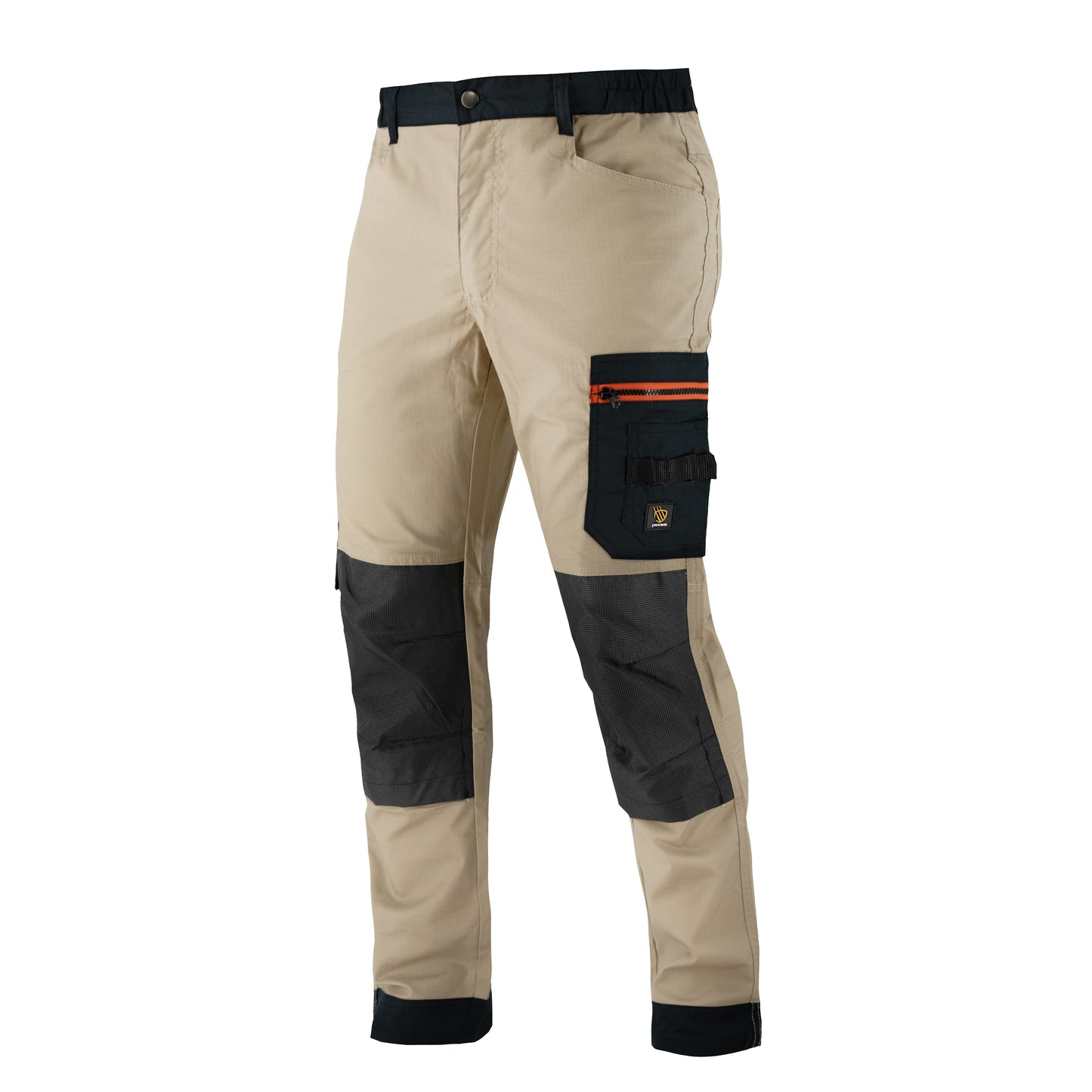 Elastingos darbo kelnės MEGAWORK BROWN, iš elastingo RIP-STOP audinio, ruda spalva
