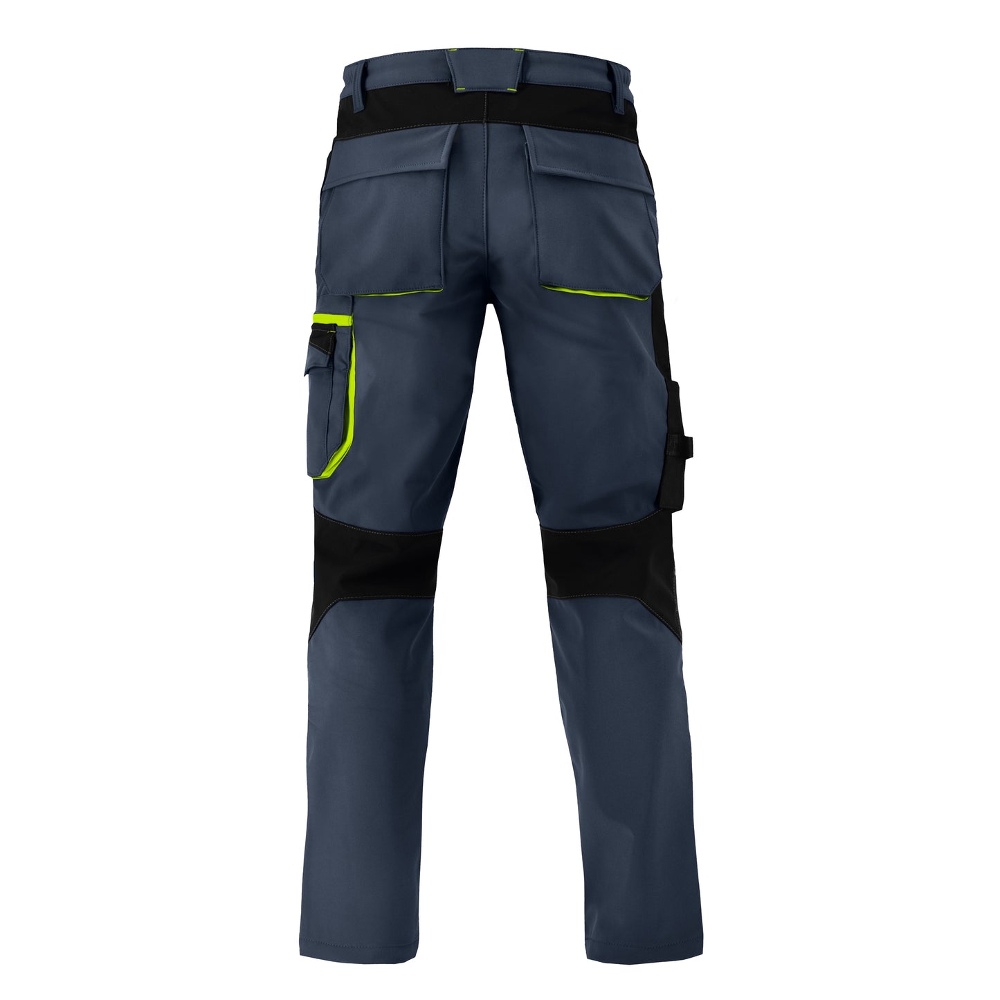 Elastingos softshell kelnės POWER FLEX, skirtos darbui vėsesniu oru, mėlynos spalvos