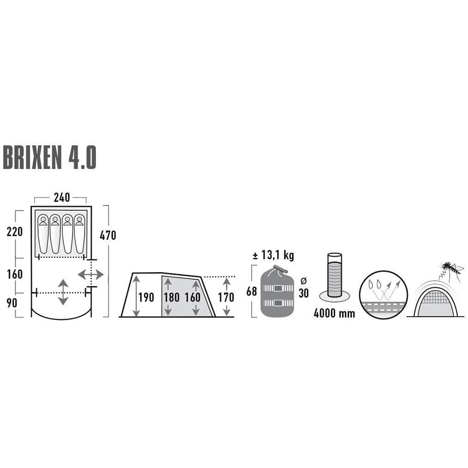 Palapinė High Peak Brixen 4.0, keturvietė