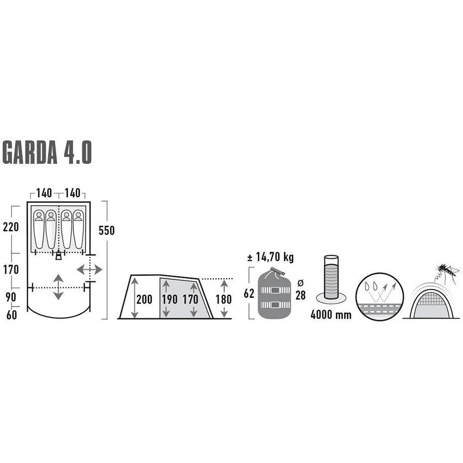 Palapinė High Peak Garda 4.0, keturvietė