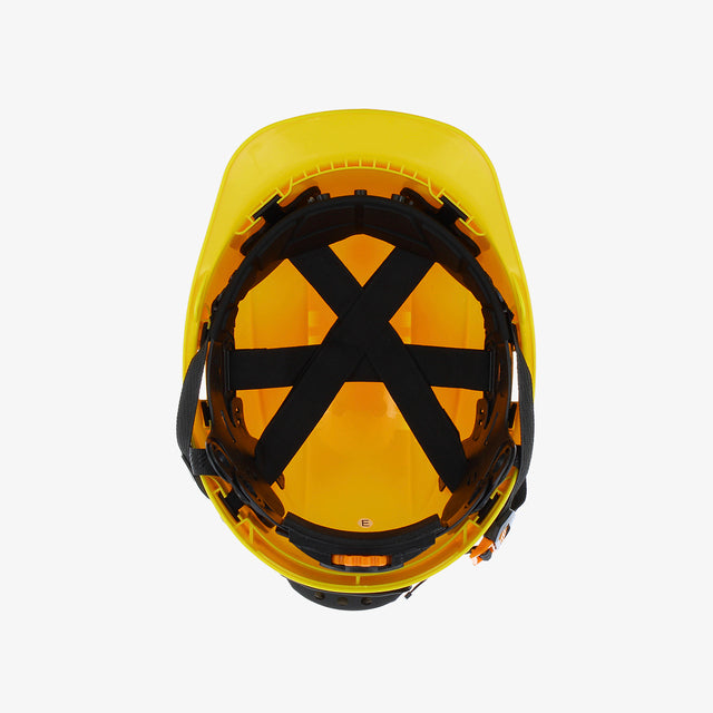 Apsauginis Šalmas AJUSCO CHINSTRAP, su 6-ių taškų dirželiu, geltonos spalvos