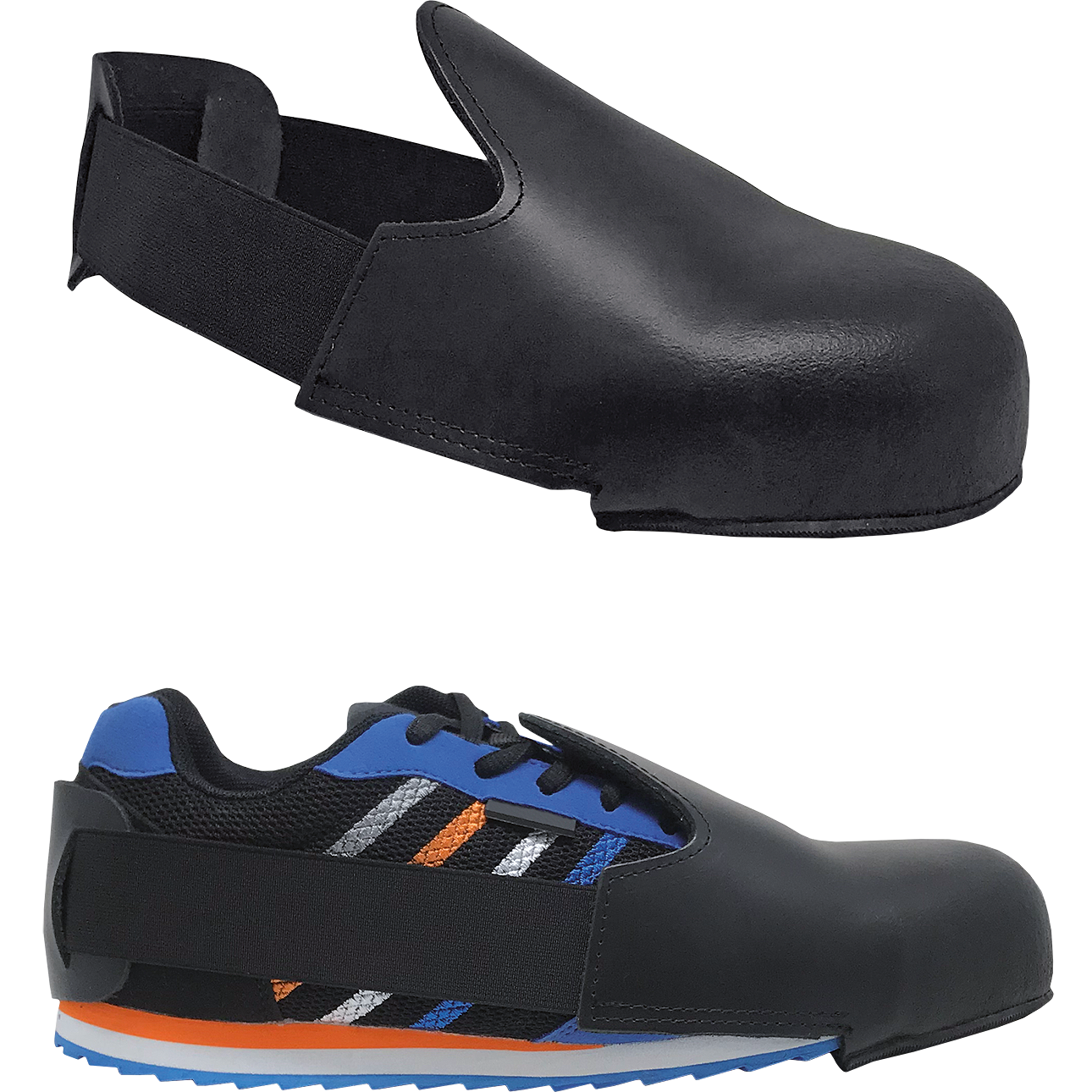 Apsauginiai odiniai antbačiai su metaline nosele, skirti lankytojams gamybos ir sandėliavimo patalpose.   Produktas turi metalinę kojų pirštų apsaugą ir tamprų guminį dirželį.  Atitinka EN ISO 22568-1:2019 ir EN ISO 22568-2:2019 standartų reikalavimus, užtikrinantys aukštą saugumo lygį.  Puikiai tinka lankytojams, kuriems reikalinga papildoma apsauga.