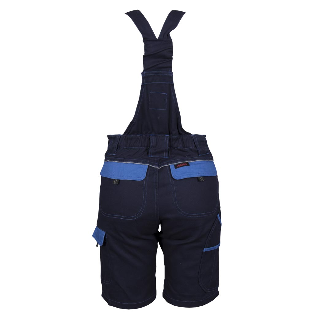 Women's cotton shorts with suspenders CORTON, blue