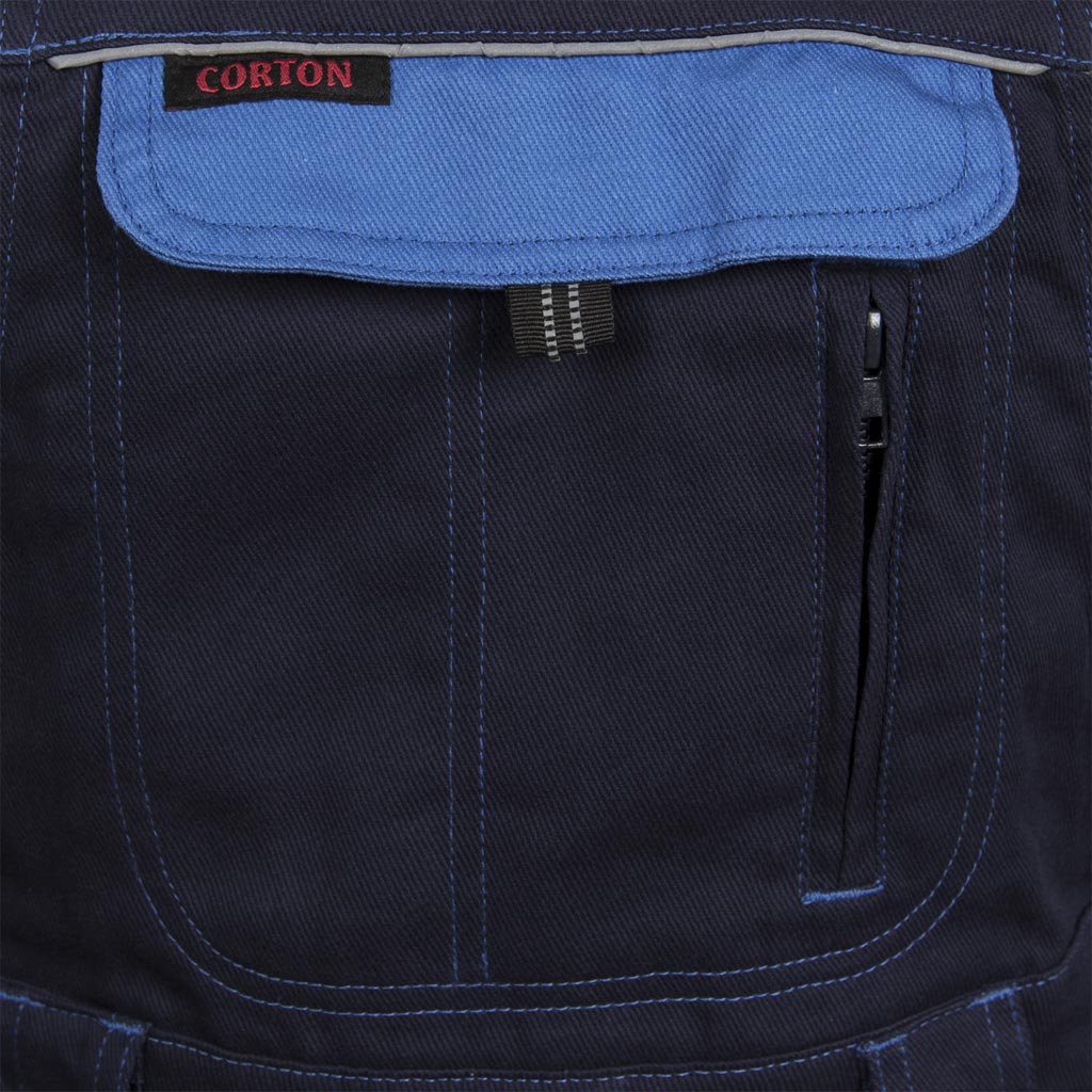 Women's cotton shorts with suspenders CORTON, blue