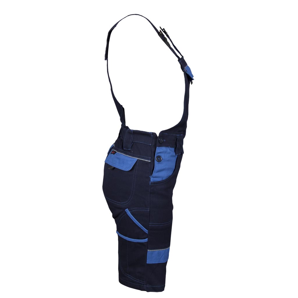 Women's cotton shorts with suspenders CORTON, blue