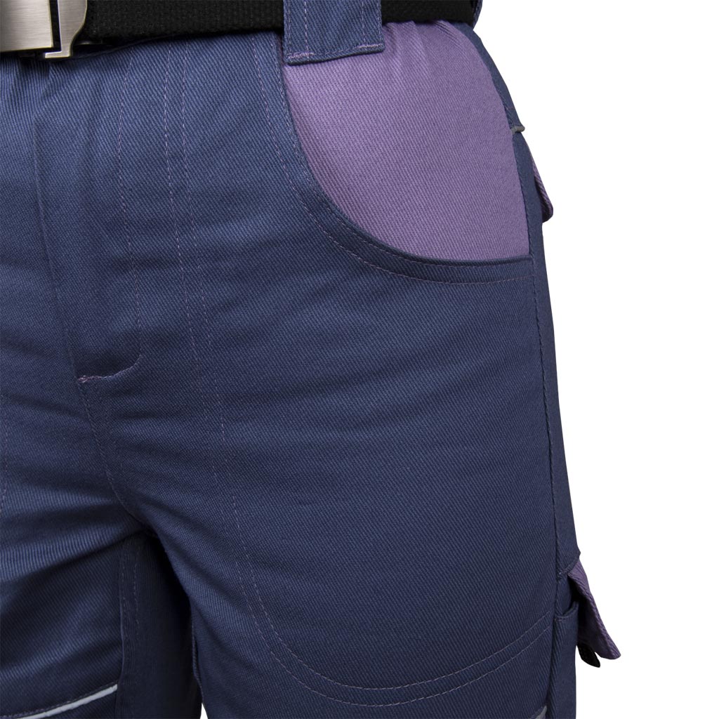 Women's solid cotton trousers CORTON, dark blue