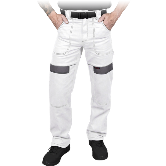 Medvilninės darbo kelnės CORTON, baltos spalvos