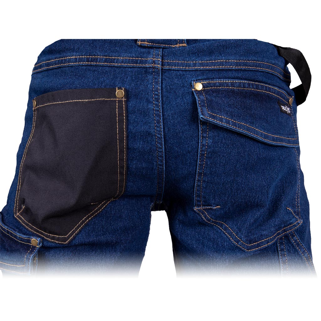 Elastingi džinsiniai darbo šortai JEAN BLUE