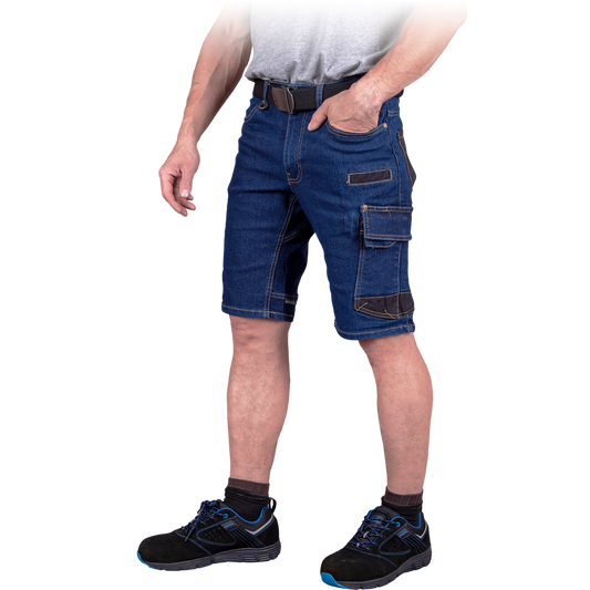 Elastingi džinsiniai darbo šortai JEAN BLUE