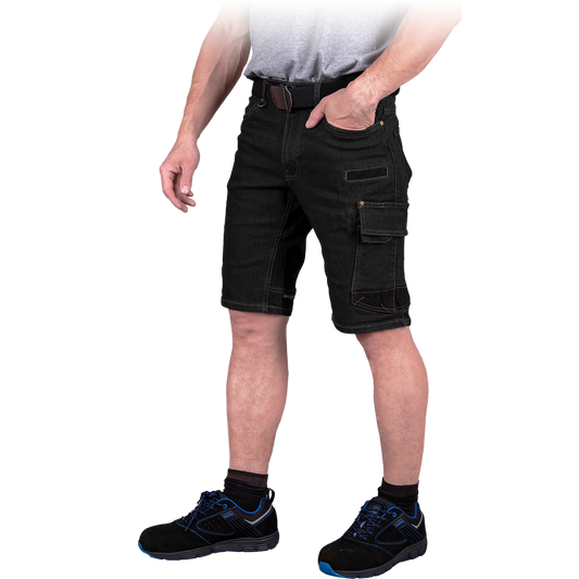 Elastingi džinsiniai darbo šortai JEAN BLACK