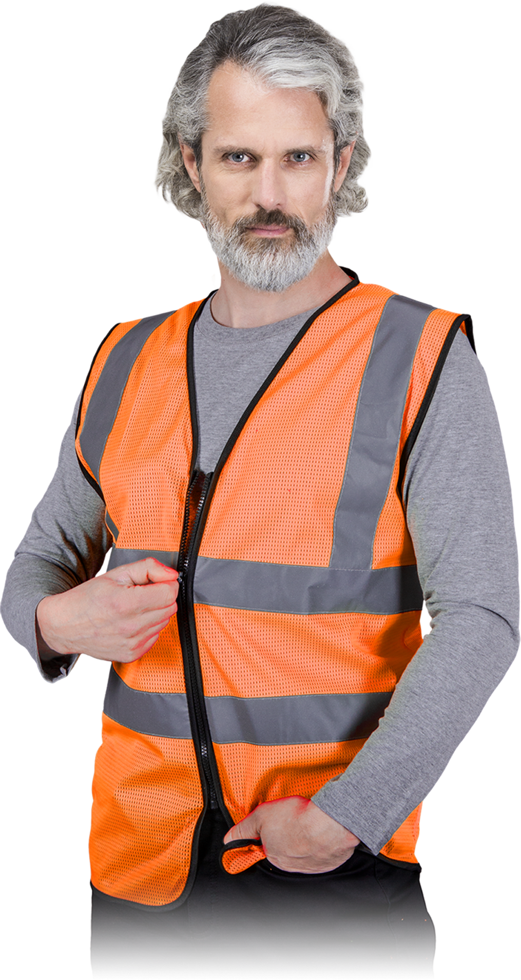 Signalinė Liemenė MESH ZIPPER (geltona arba oranžinė spalvos)