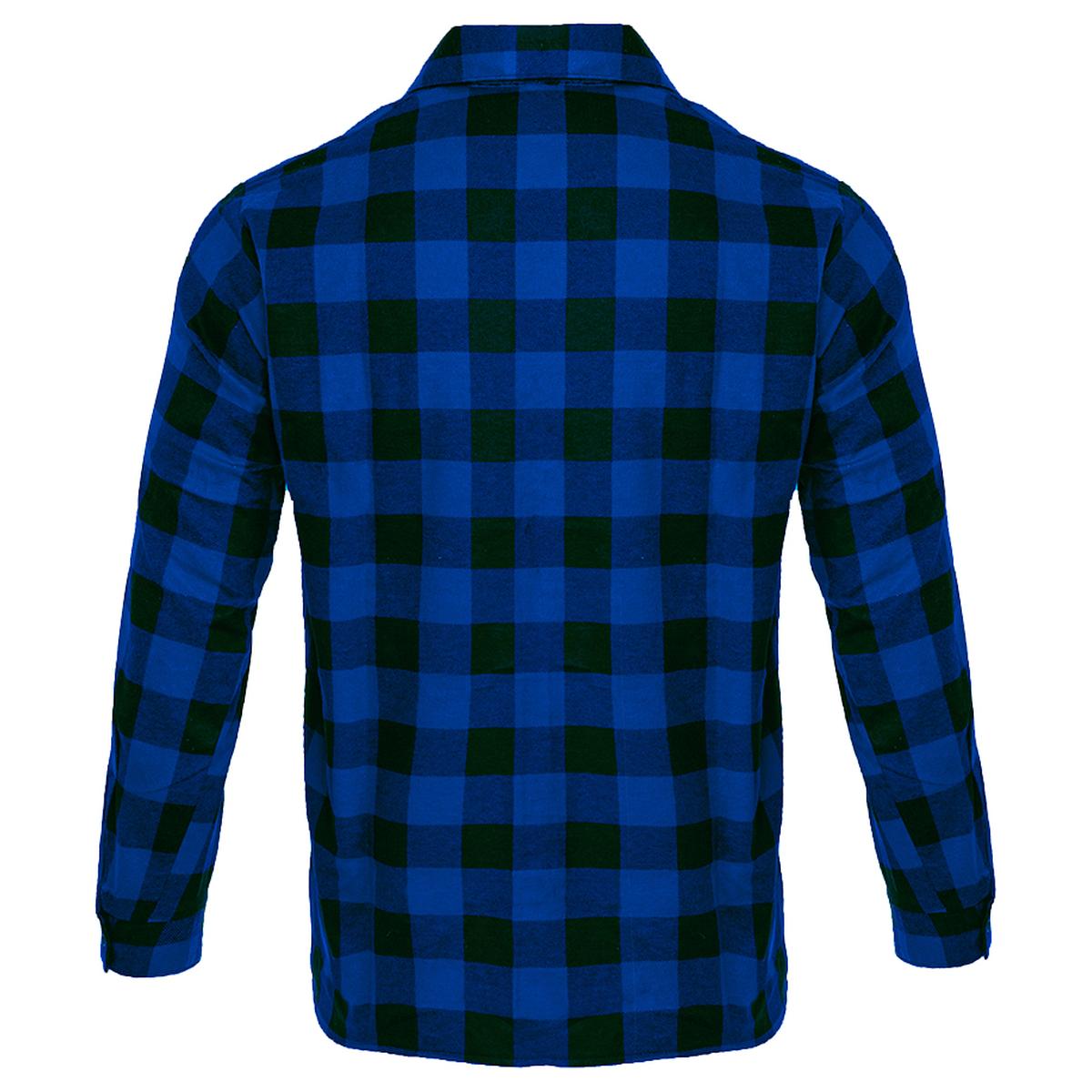 Flaneliniai marškiniai ilgomis rankovėmis FLANNEL BLUE, mėlynai juodos spalvos