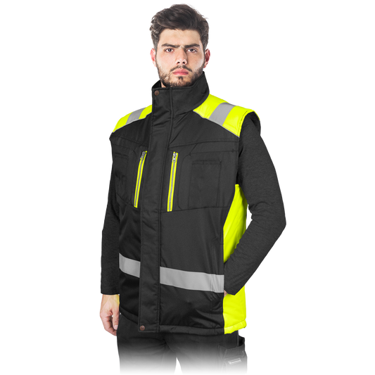 Neperšlampanti šilta liemenė darbui ASKER YELLOW, geltonos spalvos