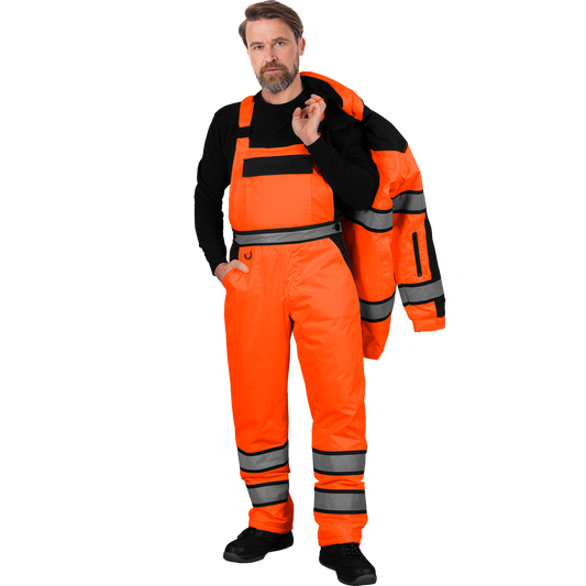 Pašiltintas darbo puskombinezonis MILING ORANGE, dydžiai nuo M iki 8XL