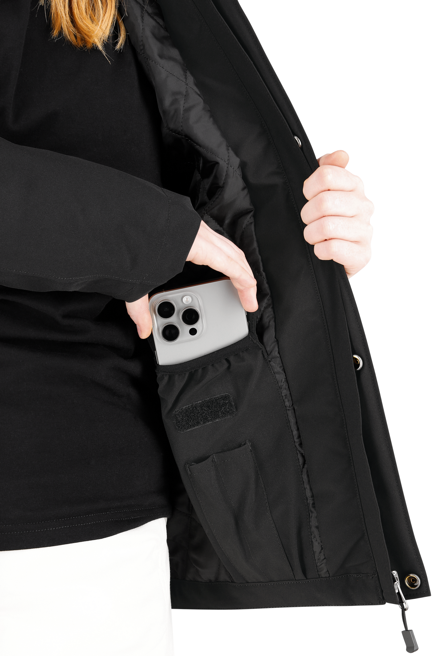 Waterproof, warm and windproof women's winter jacket with many practical details