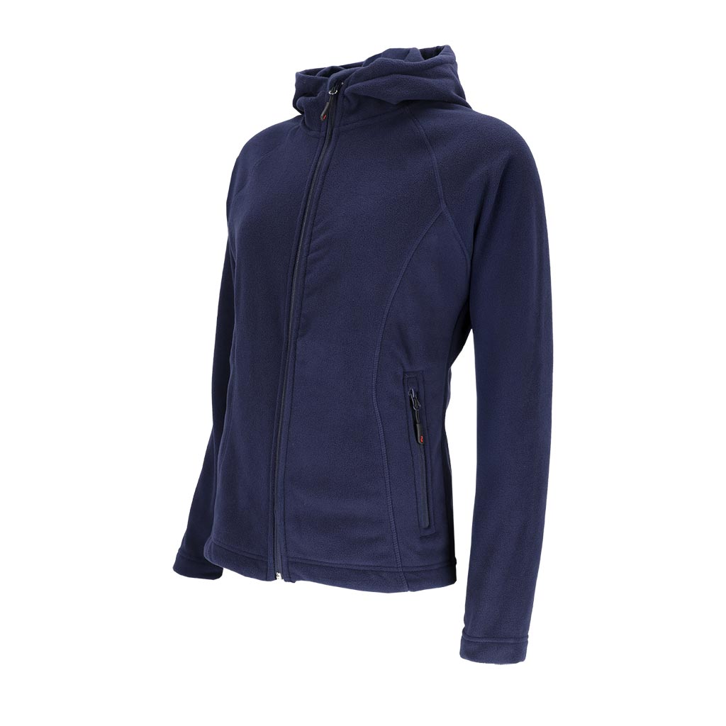 Minkštas, šiltas ir patogus moteriškas flisinis džemperis POLAR LADY, su gobtuvus, pilkos spalvos