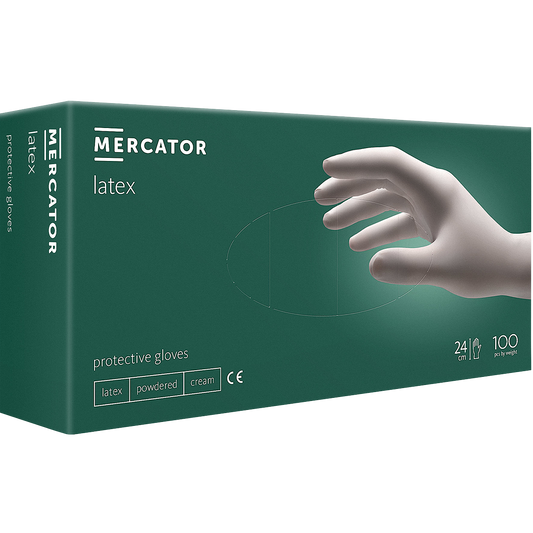Lateksinės pirštinės MERCATOR LATEX (100 vienetų)
