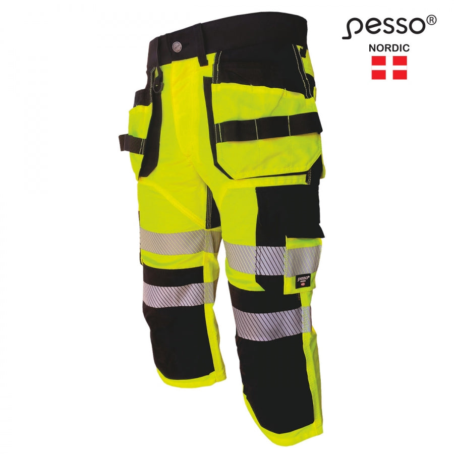 Darbo bridžai pasiūtos iš ypač stipraus poliesterio/medvilnės CVC Twill audinio ilgaamžiškumui užtikrinti. Legendinio Cordura® audinio detalės bei 4-Way Stretch tamprus audinys, garantuojantis judesių laisvę, komfortą ir oro cirkuliaciją. Naujausių technologijų audiniai! 