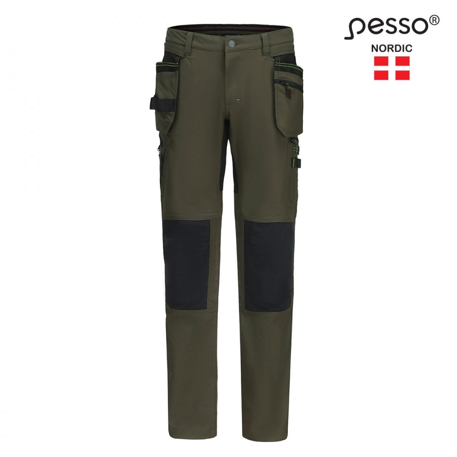 Darbo kelnės PESSO JUPITER Fit Slim 175, žalios
