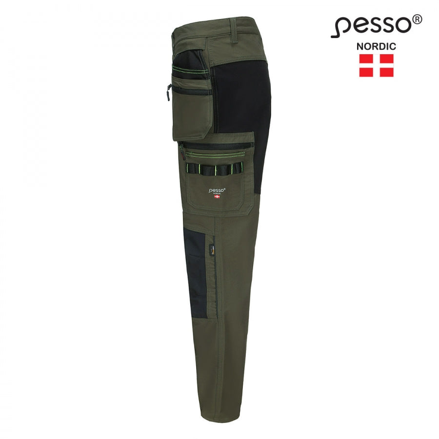 Darbo kelnės PESSO JUPITER Fit Slim 175, žalios