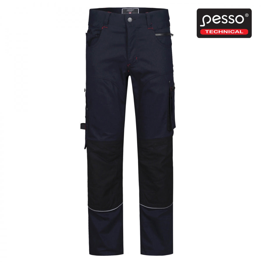Darbo kelnės Pesso iš tvirto medvilninio STRETCH 215 audinio su elastanu, mėlynos