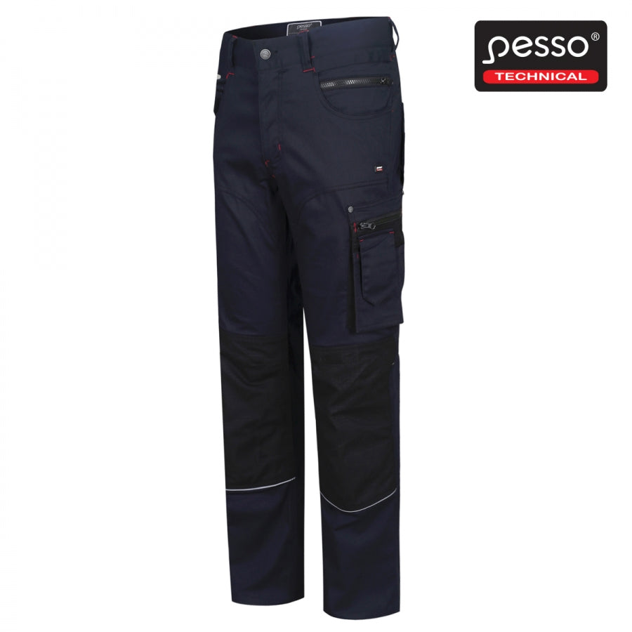 Darbo kelnės Pesso iš tvirto medvilninio STRETCH 215 audinio su elastanu, mėlynos
