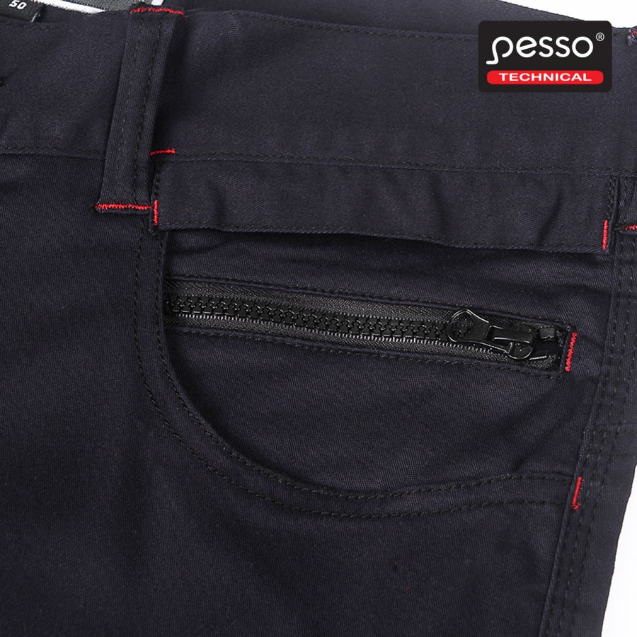 Darbo kelnės Pesso iš tvirto medvilninio STRETCH 215 audinio su elastanu, mėlynos