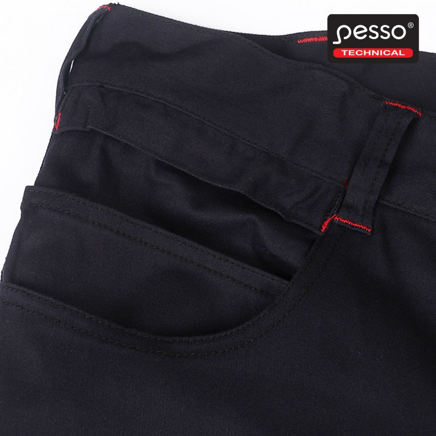 Darbo kelnės Pesso iš tvirto medvilninio STRETCH 215 audinio su elastanu, mėlynos