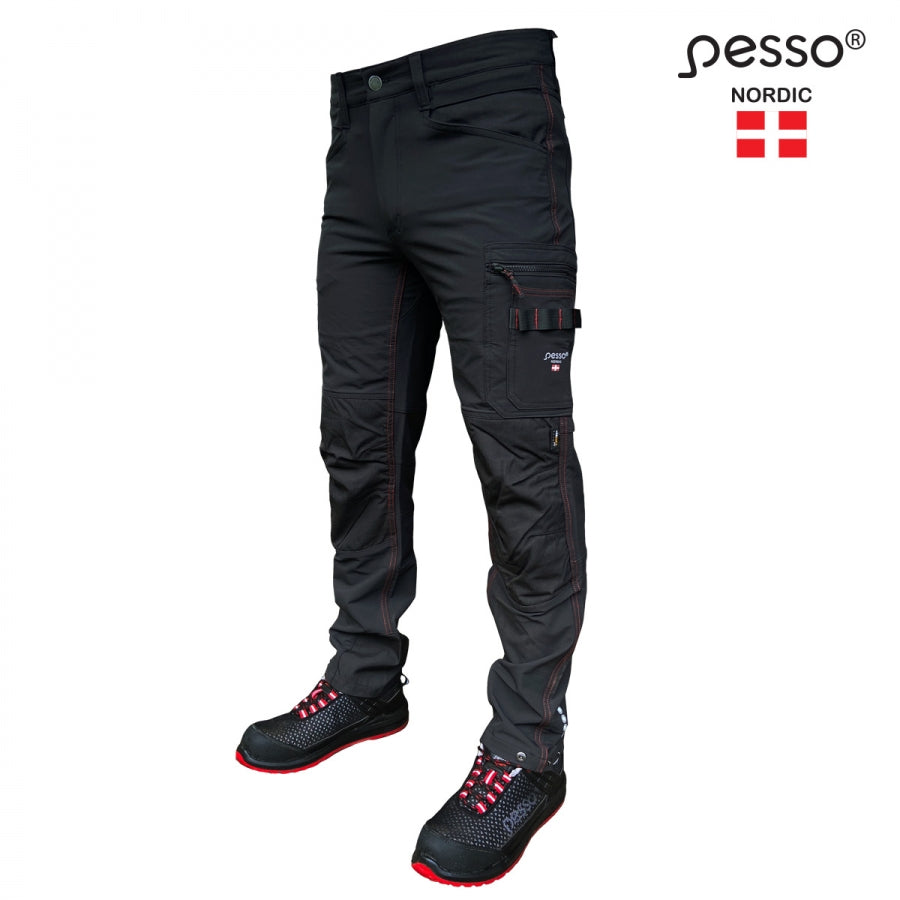 Darbo kelnės Pesso iš tvirto ir tampraus STRETCH audinio Pesso Mercury, juodos | KD145B