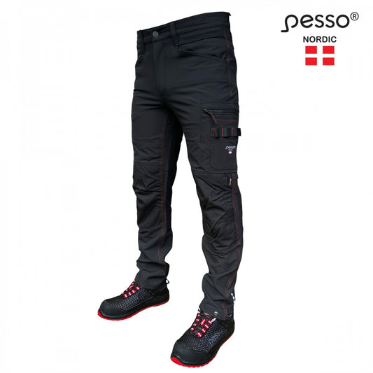 Darbo kelnės Pesso iš tvirto ir tampraus STRETCH audinio Pesso Mercury, juodos | KD145B