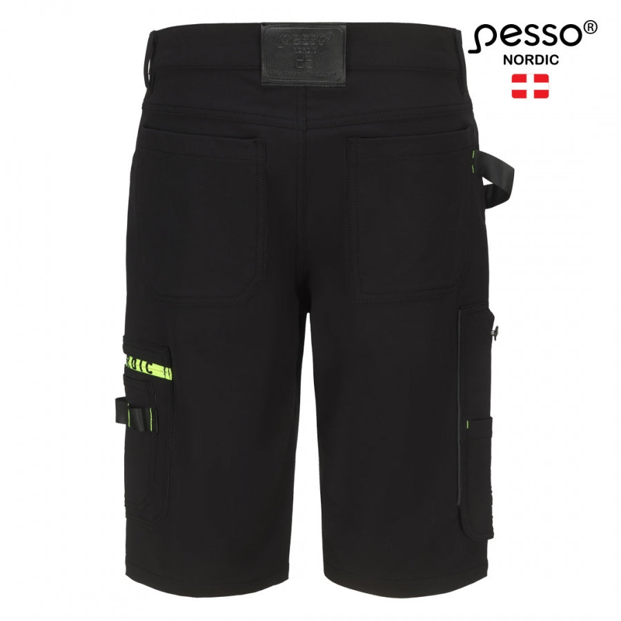 Darbo šortai Pesso Mercury Stretch 145B iš tvirto nailoninio audinio su elastanu, juodos spalvos