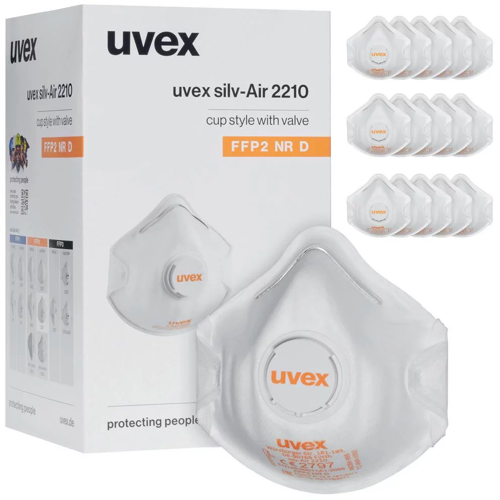 Respiratorius UVEX FFP2 W, su iškvėpimo vožtuvu (5 vnt.)