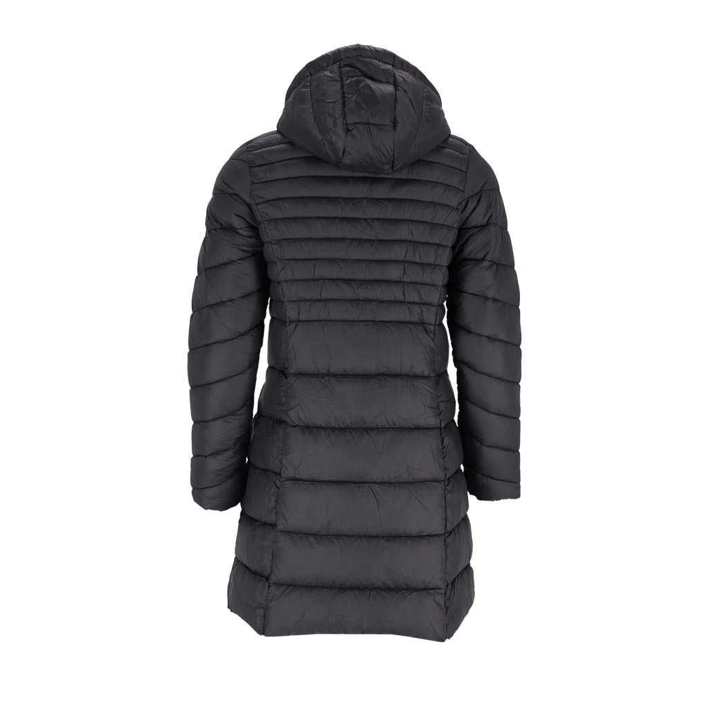 Demisezoninė universali ilga moteriška striukė GRITA, juodos spalvos