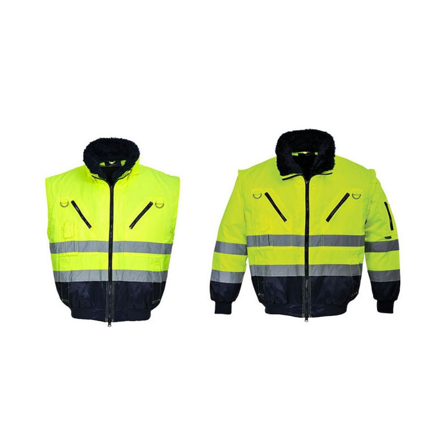 Neperpučiama ir vandeniui nepralaidaus audinio, "kvėpuojanti" striukė Pesso Pilot Hi-Vis 3-in-1 trys viename