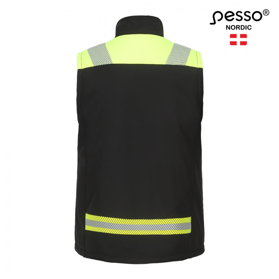 Softshell liemenė Pesso VESTA, juoda/ryškaus matomumo geltona