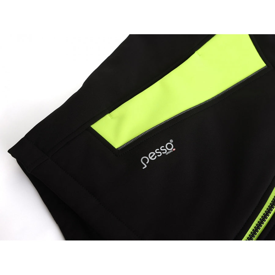 Softshell liemenė Pesso VESTA, juoda/ryškaus matomumo geltona